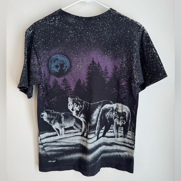 Vintage 1991 New York Wolves Nature Single Stitch T-Shirt USA San Segal Size M - Picture 2 of 6
